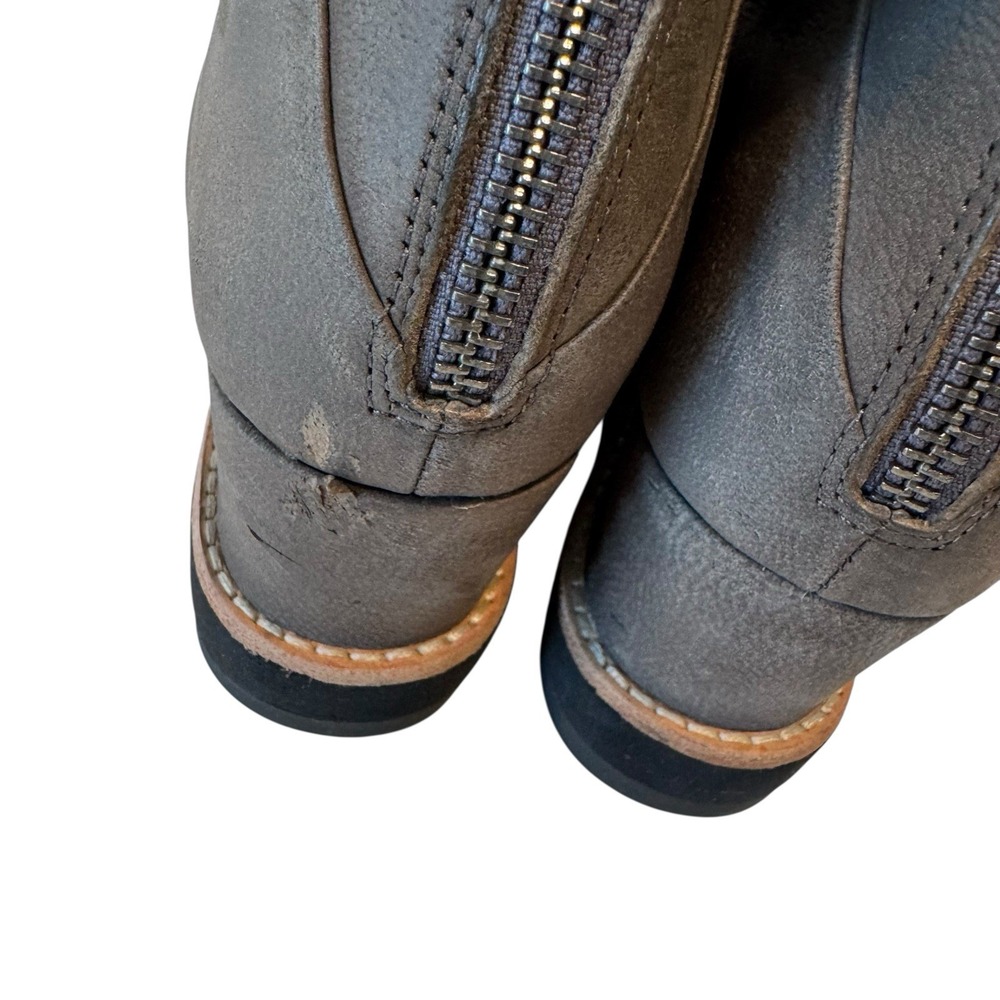 Eileen Fisher Clapton Gray‎ Graphite Nubuck Leather Wedge Bootie S1 Sz 5 - Picture 9 of 10